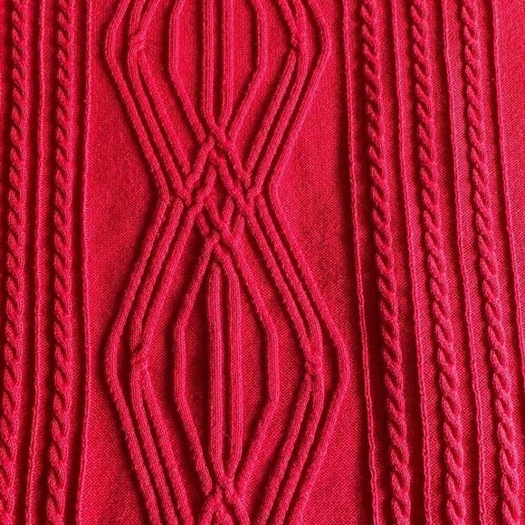 Talbots Red Cotton Cable Knit Sweater Long-Sleeve size Medium - Picture 4 of 5